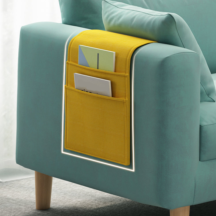 26.37" Wide Square Arm Sofa 3 Seater Solid Color Sofa with Storage