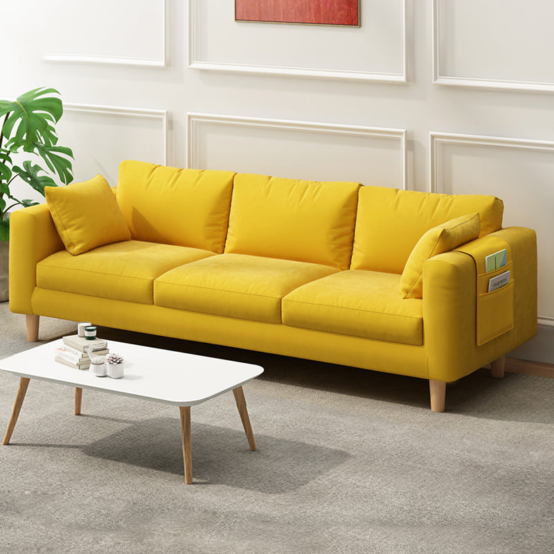 26.37" Wide Square Arm Sofa 3 Seater Solid Color Sofa with Storage