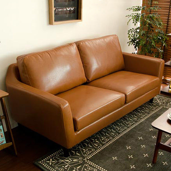 Mid-century Faux Leather Sofa 33.46" Wide Sofa for Living Room