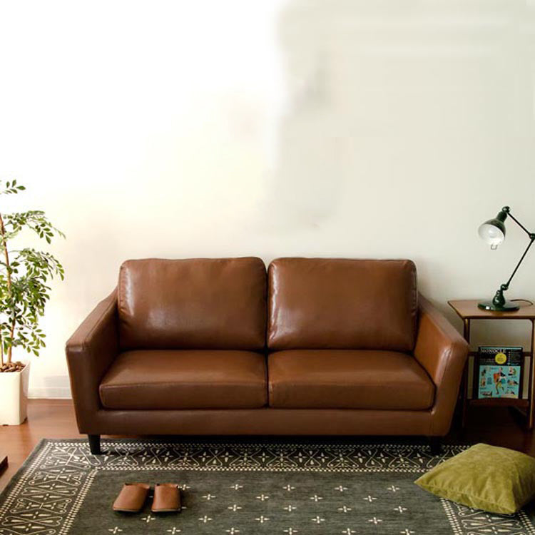 Mid-century Faux Leather Sofa 33.46" Wide Sofa for Living Room