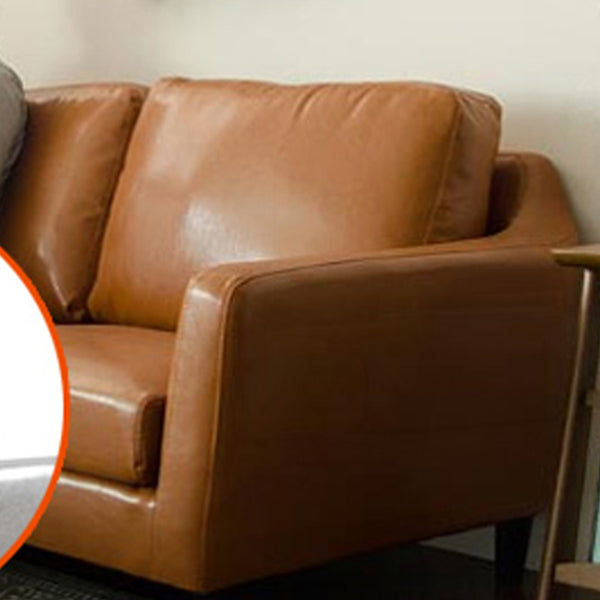 Mid-century Faux Leather Sofa 33.46" Wide Sofa for Living Room