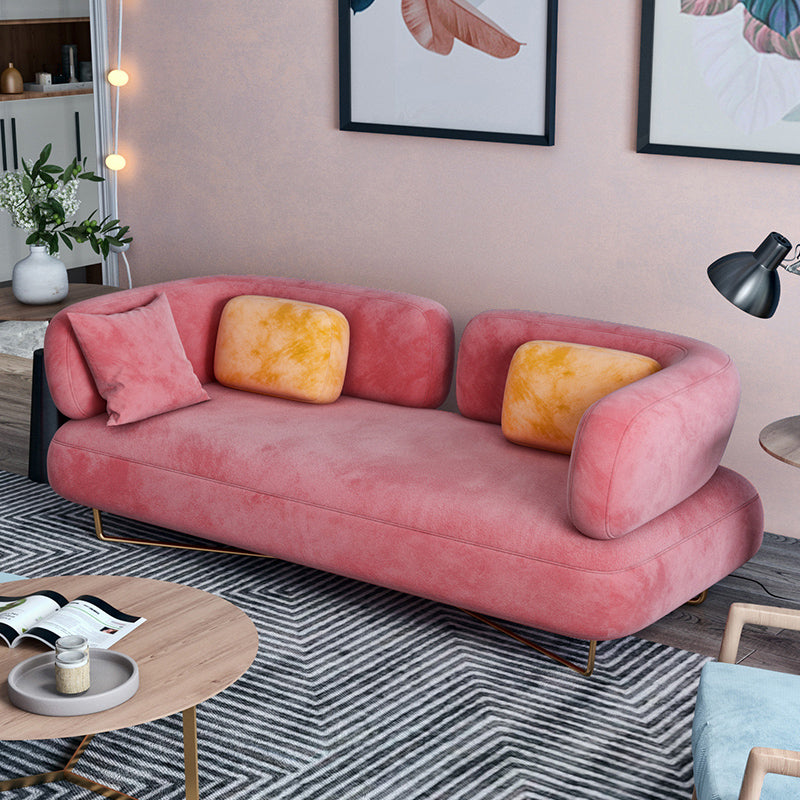 Scandinavian Solid Color Velvet Sofa 31.49" Wide Tuxedo Arm Sofa