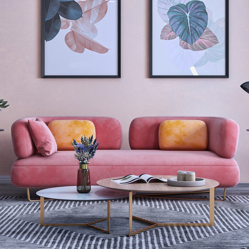 Scandinavian Solid Color Velvet Sofa 31.49" Wide Tuxedo Arm Sofa