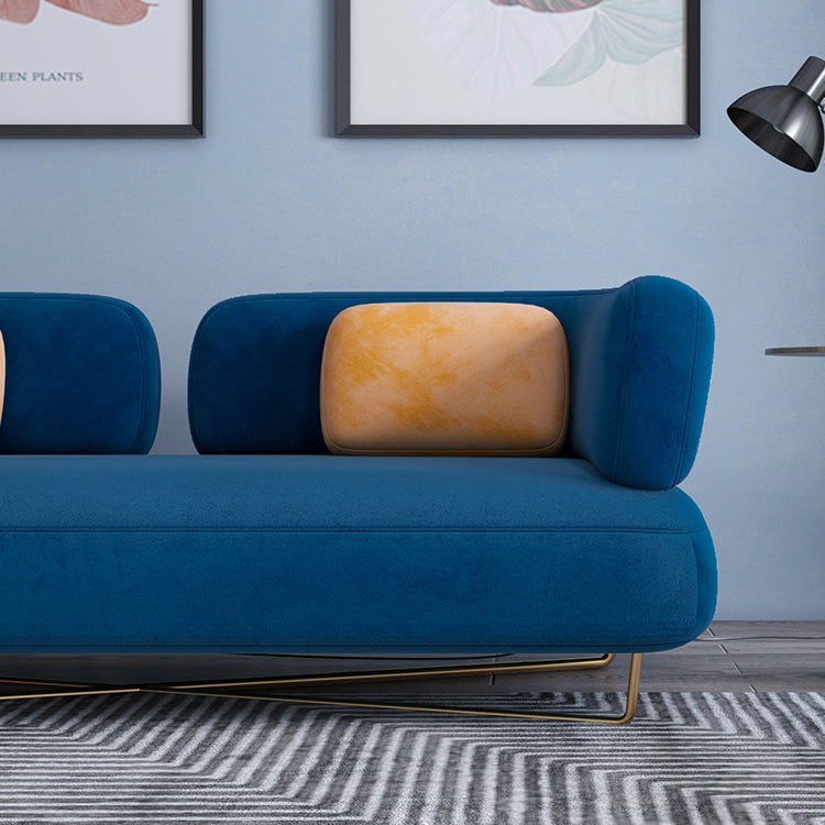 Scandinavian Solid Color Velvet Sofa 31.49" Wide Tuxedo Arm Sofa