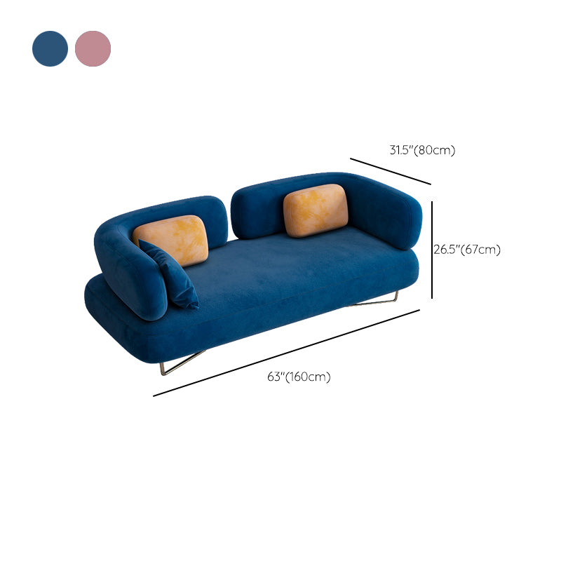 Scandinavian Solid Color Velvet Sofa 31.49" Wide Tuxedo Arm Sofa
