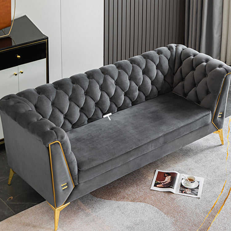 Scandinavian Solid Color Sofa 28.74" Wide Wood Frame Tuxedo Arm Sofa