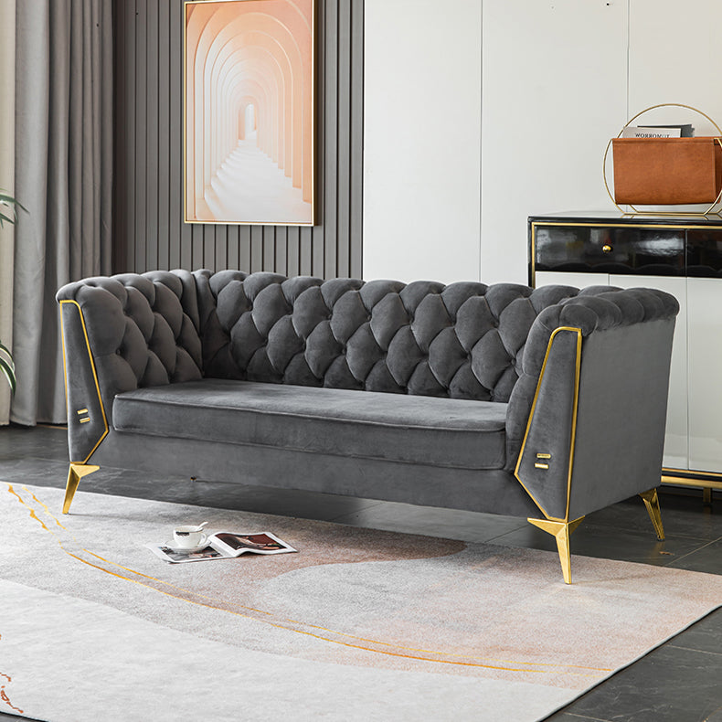 Scandinavian Solid Color Sofa 28.74" Wide Wood Frame Tuxedo Arm Sofa
