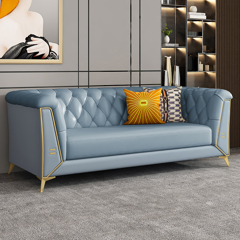 Scandinavian Solid Color Sofa 28.74" Wide Wood Frame Tuxedo Arm Sofa