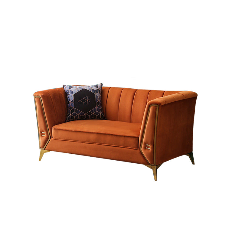 Scandinavian Solid Color Sofa 28.74" Wide Wood Frame Tuxedo Arm Sofa