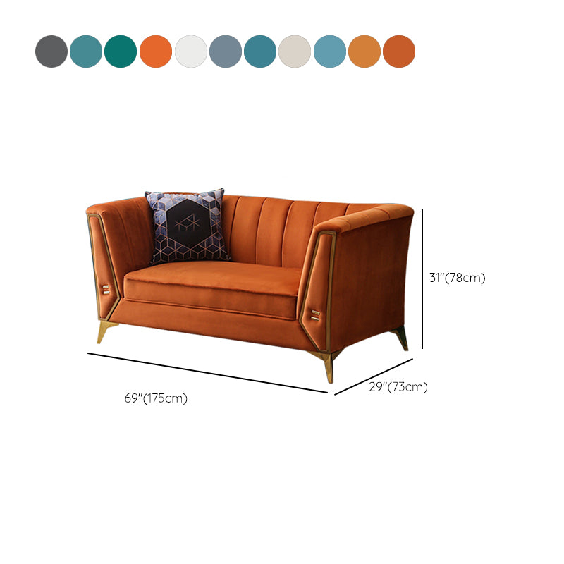 Scandinavian Solid Color Sofa 28.74" Wide Wood Frame Tuxedo Arm Sofa