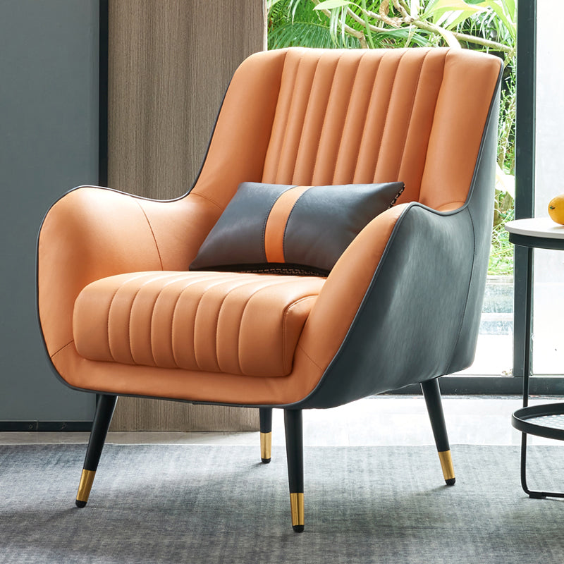 Leather Lounge Chair Arms Included Lounge Accent Chair for Living Room