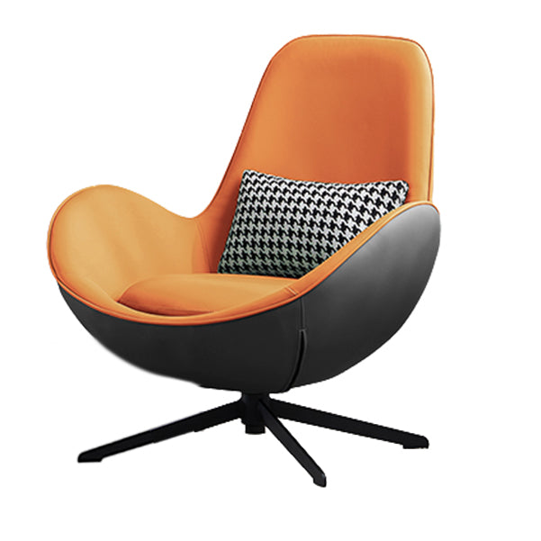 Fixed Back Lounge Chair Water Resistant Ottoman Set with Metal Legs
