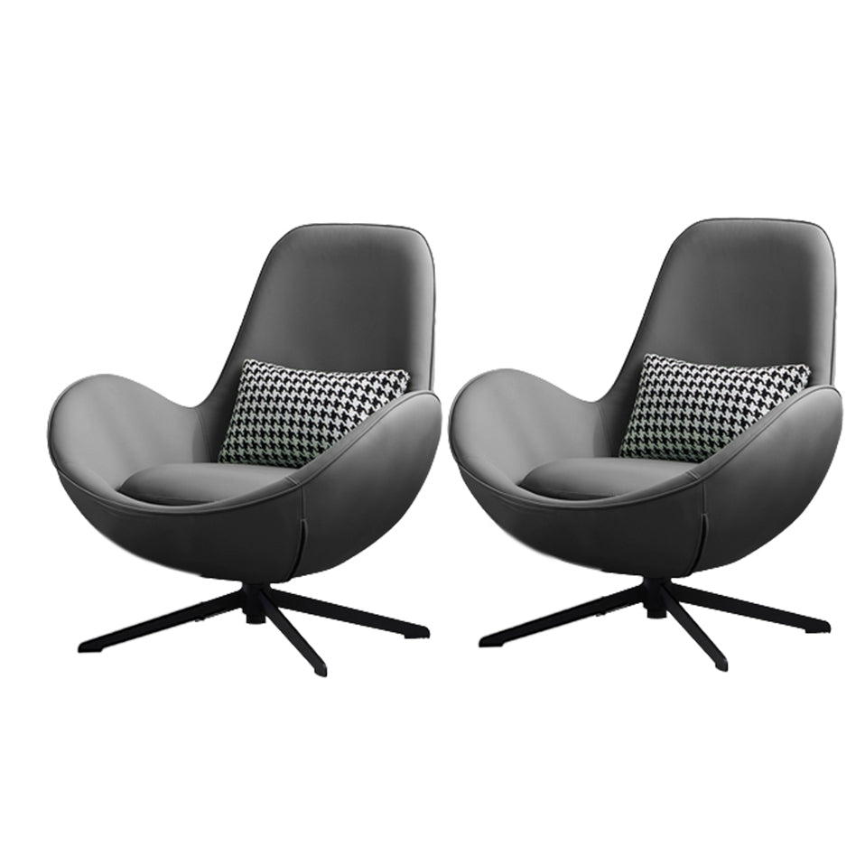 Fixed Back Lounge Chair Water Resistant Ottoman Set with Metal Legs