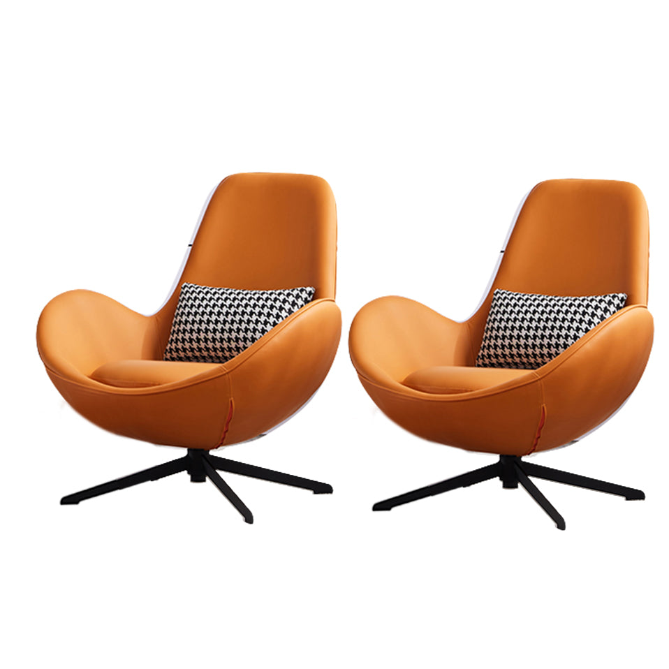 Fixed Back Lounge Chair Water Resistant Ottoman Set with Metal Legs