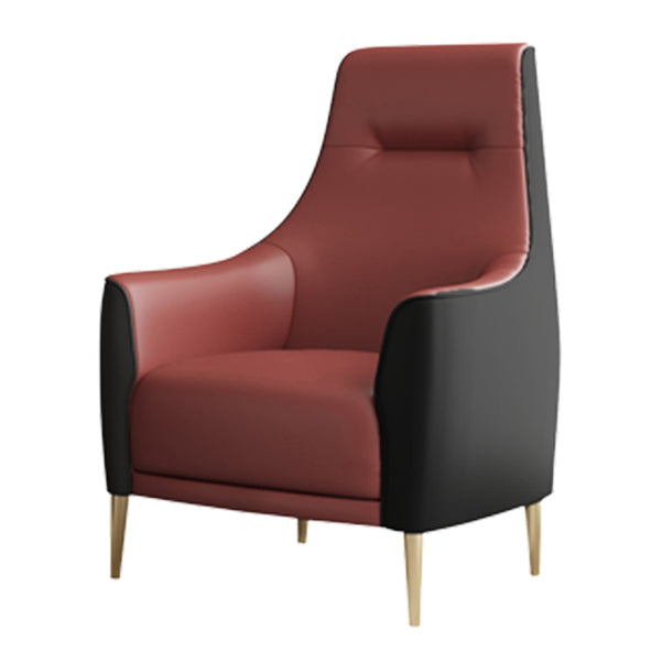 Fixed Back Lounge Chair Water Resistant Side Chair with Gold Tone Legs