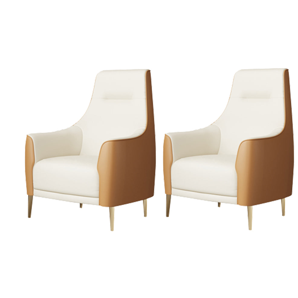 Fixed Back Lounge Chair Water Resistant Side Chair with Gold Tone Legs