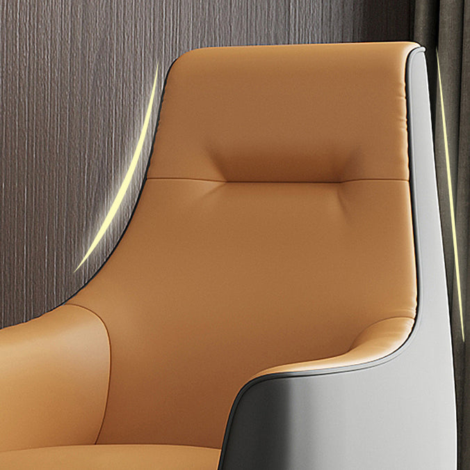 Fixed Back Lounge Chair Water Resistant Side Chair with Gold Tone Legs