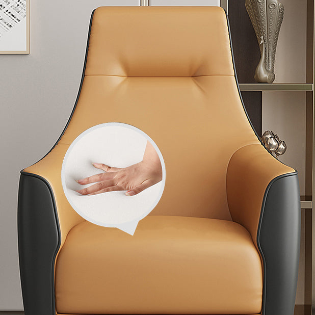 Fixed Back Lounge Chair Water Resistant Side Chair with Gold Tone Legs