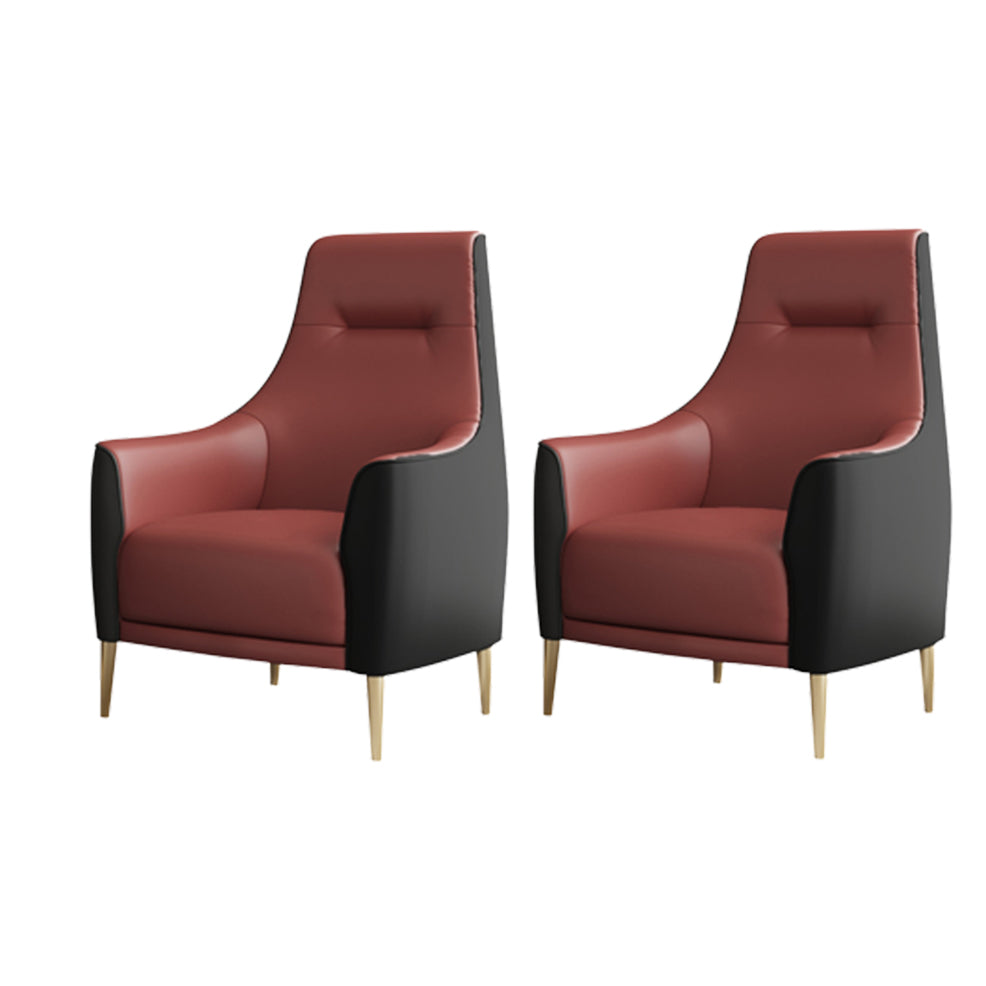 Fixed Back Lounge Chair Water Resistant Side Chair with Gold Tone Legs