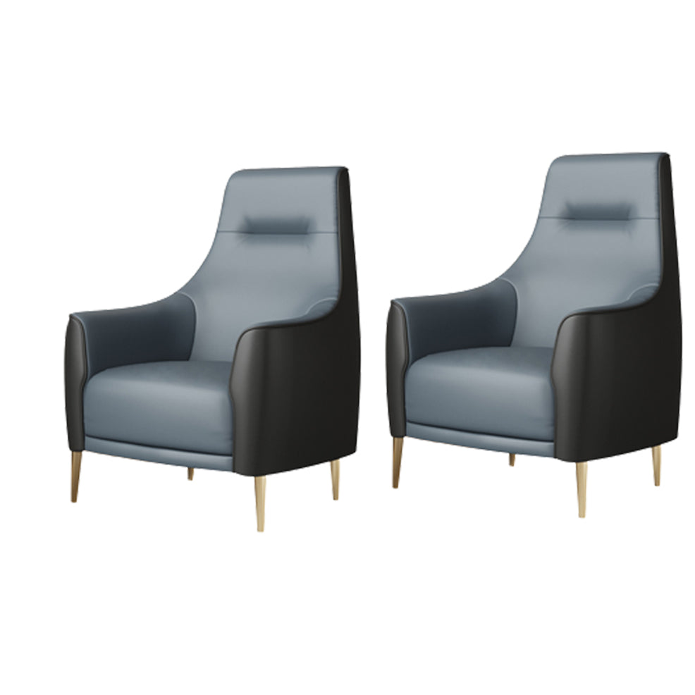 Fixed Back Lounge Chair Water Resistant Side Chair with Gold Tone Legs