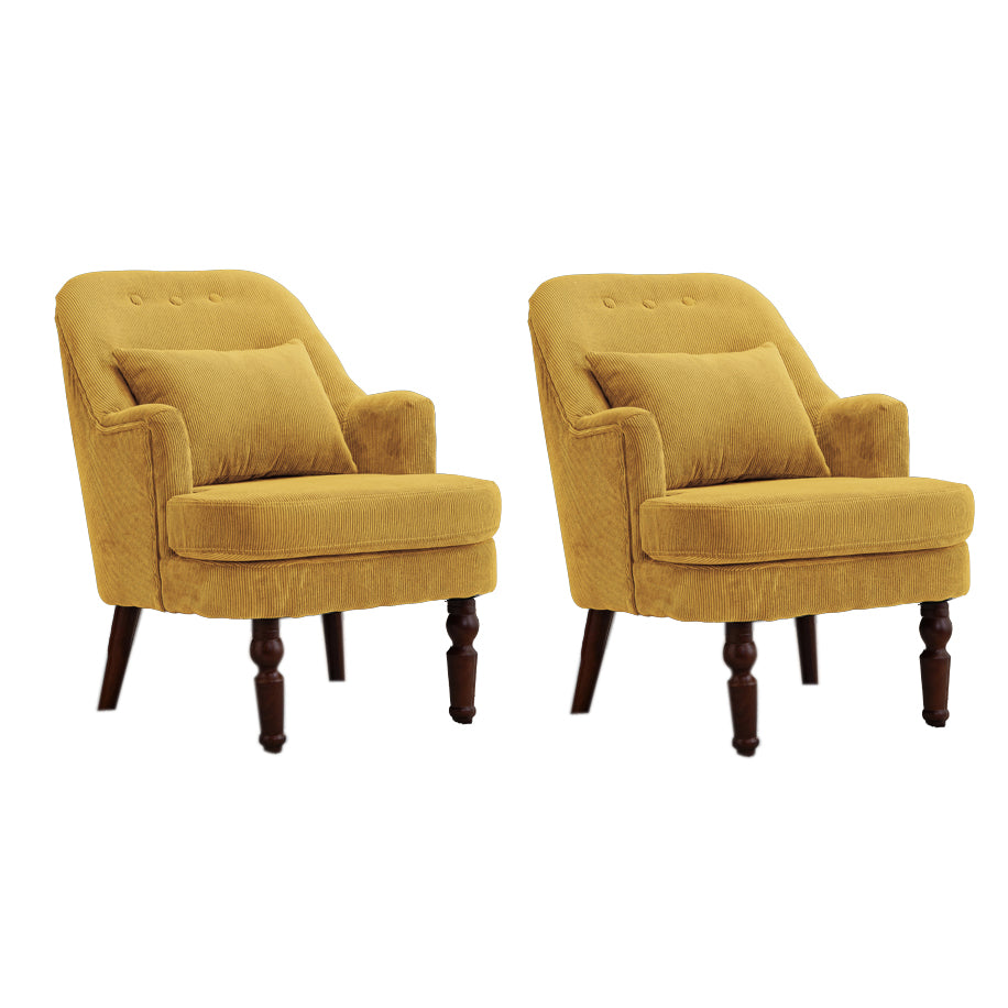 Fixed Back Lounge Chair Solid Wood Resistant Side Chair with Legs