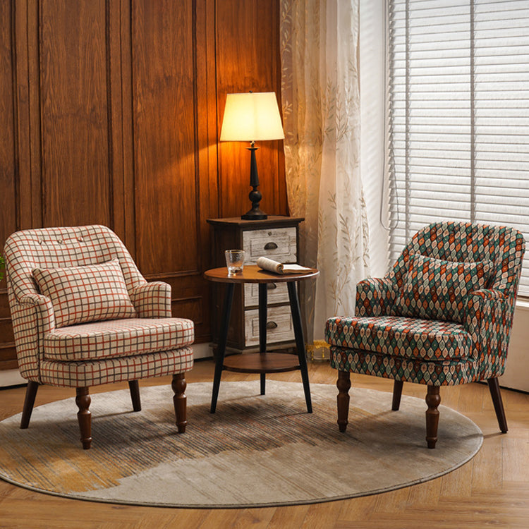 Fixed Back Lounge Chair Solid Wood Resistant Side Chair with Legs