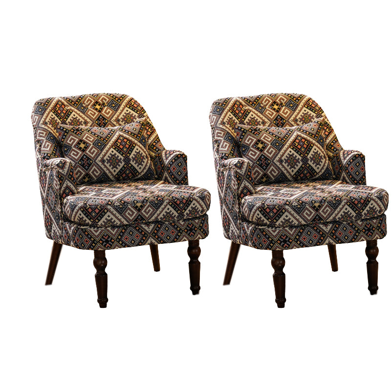 Fixed Back Lounge Chair Solid Wood Resistant Side Chair with Legs