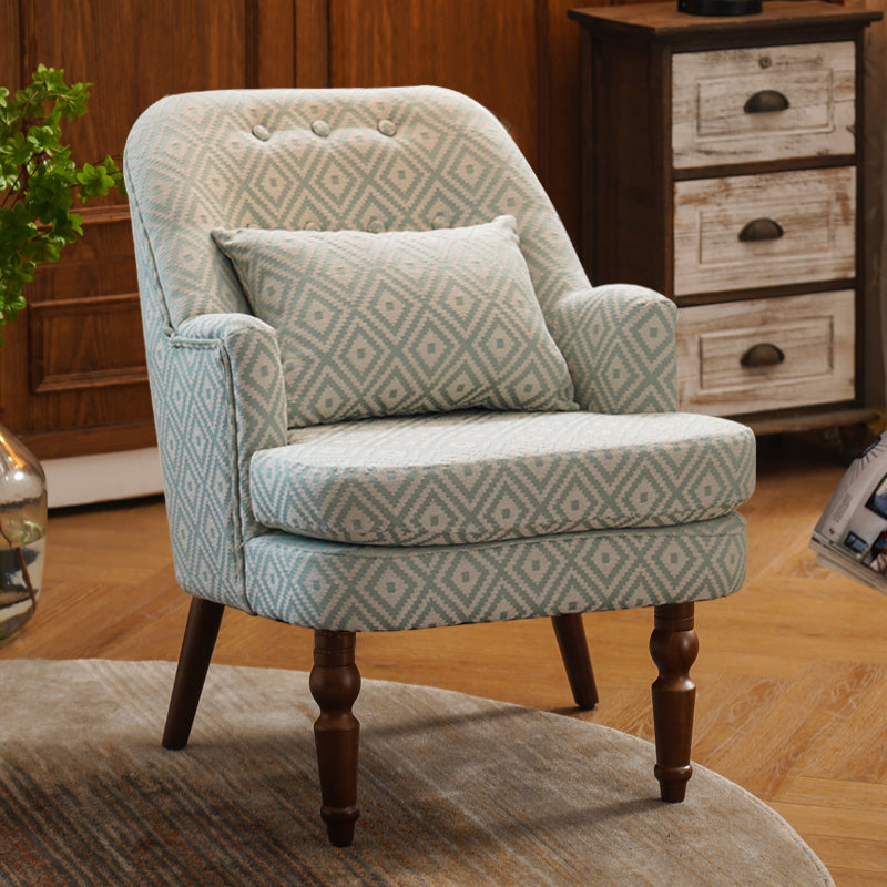 Fixed Back Lounge Chair Solid Wood Resistant Side Chair with Legs