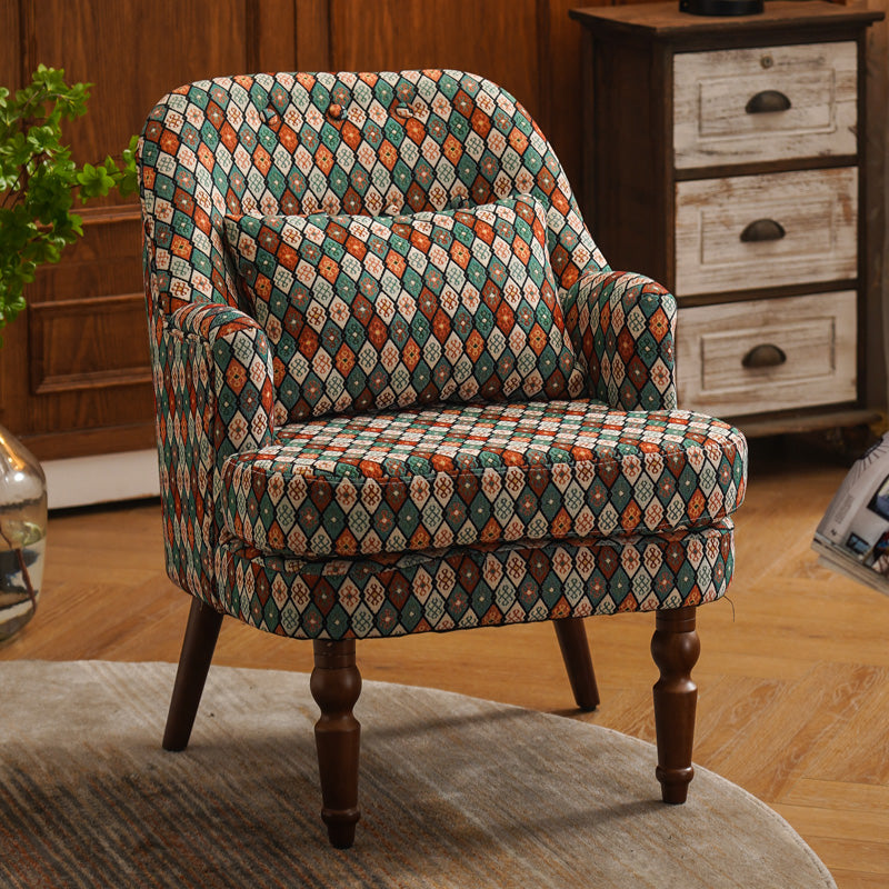 Fixed Back Lounge Chair Solid Wood Resistant Side Chair with Legs