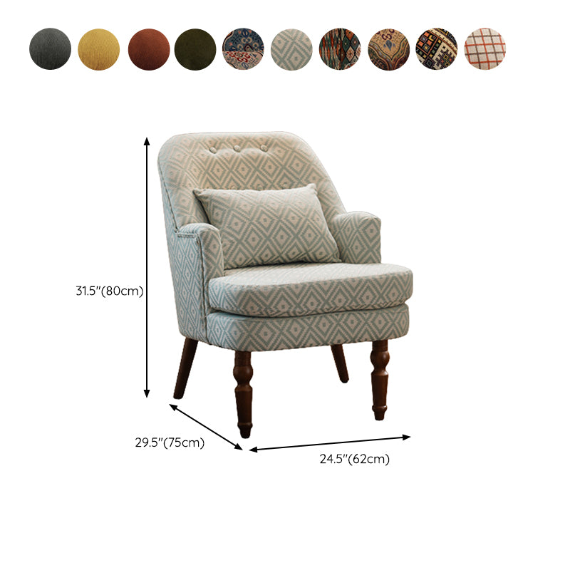 Fixed Back Lounge Chair Solid Wood Resistant Side Chair with Legs