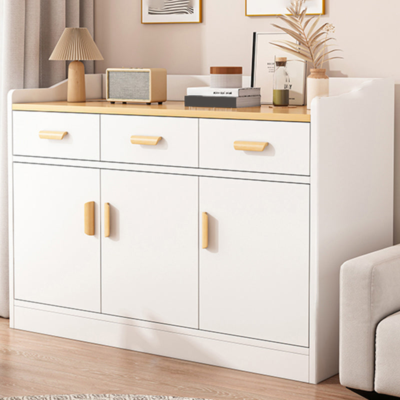 Modern Rectangle Accent Cabinet Bar Pulls Accent Cabinet with Drawer
