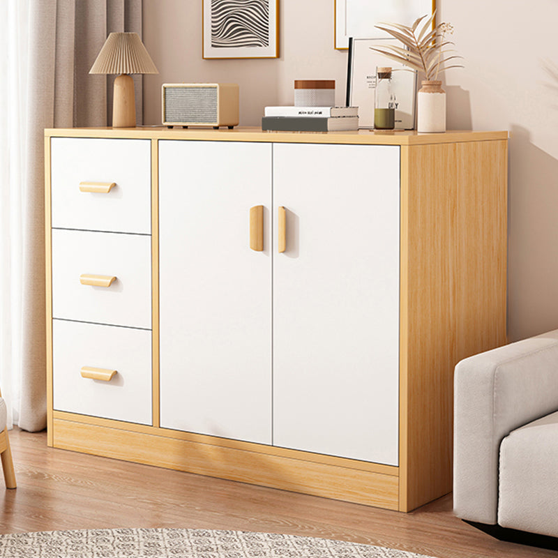 Modern Rectangle Accent Cabinet Bar Pulls Accent Cabinet with Drawer