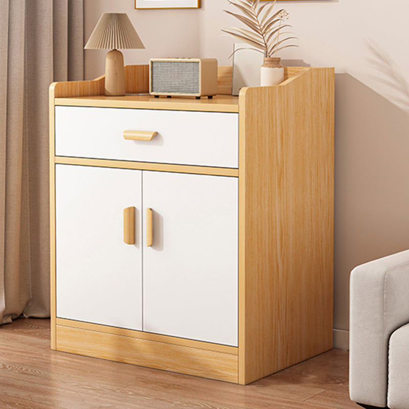 Modern Rectangle Accent Cabinet Bar Pulls Accent Cabinet with Drawer