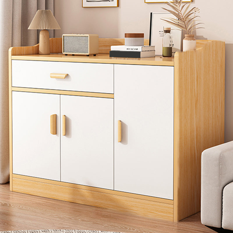Modern Rectangle Accent Cabinet Bar Pulls Accent Cabinet with Drawer