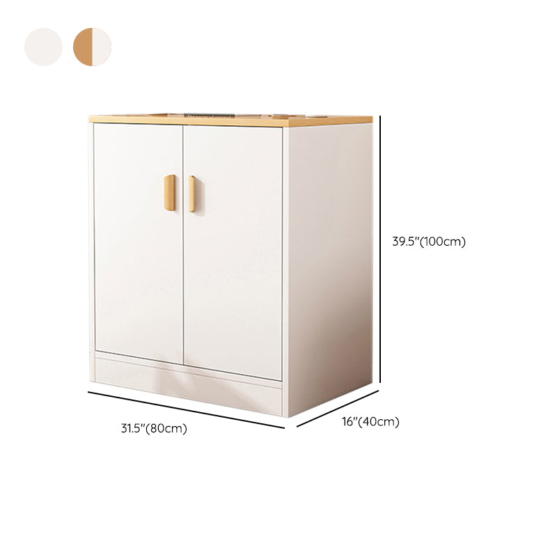 Modern Rectangle Accent Cabinet Bar Pulls Accent Cabinet with Drawer