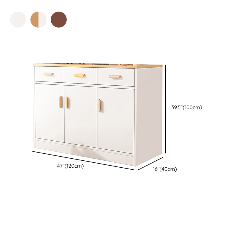 Modern Rectangle Accent Cabinet Bar Pulls Accent Cabinet with Drawer