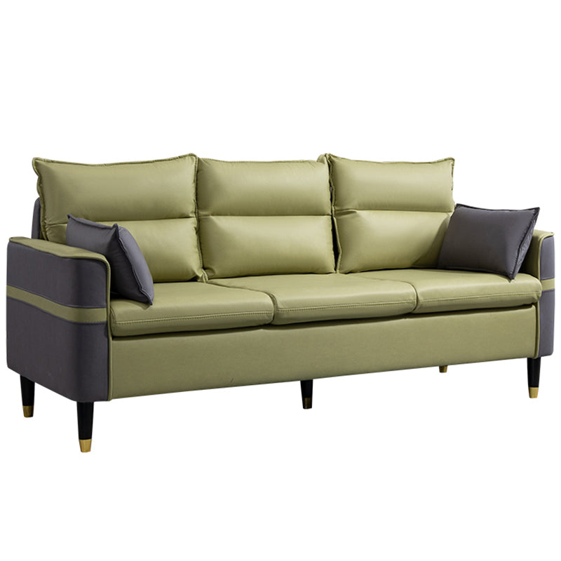 Square Arm Sofa Pillows Back Stationary Seating for Living Room