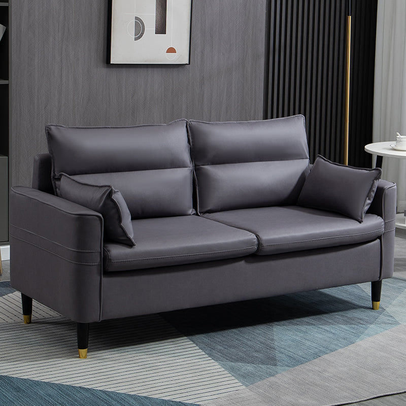 Square Arm Sofa Pillows Back Stationary Seating for Living Room