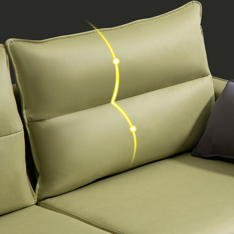 Square Arm Sofa Pillows Back Stationary Seating for Living Room