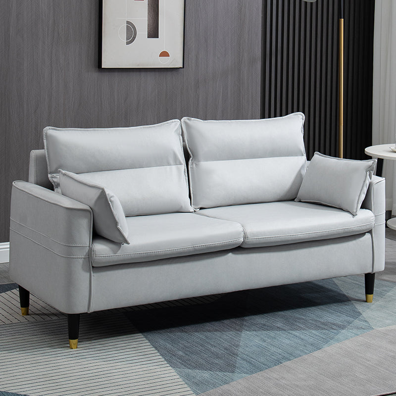 Square Arm Sofa Pillows Back Stationary Seating for Living Room