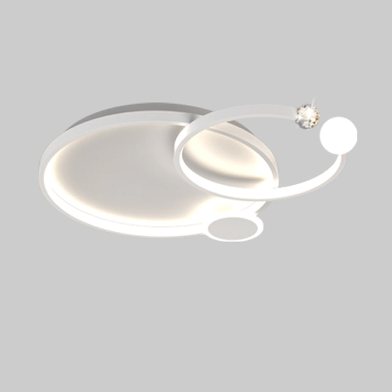 Metal Modern Flush Mount Geometric Shape Ceiling Lamp with Acrylic Shade for Bedroom
