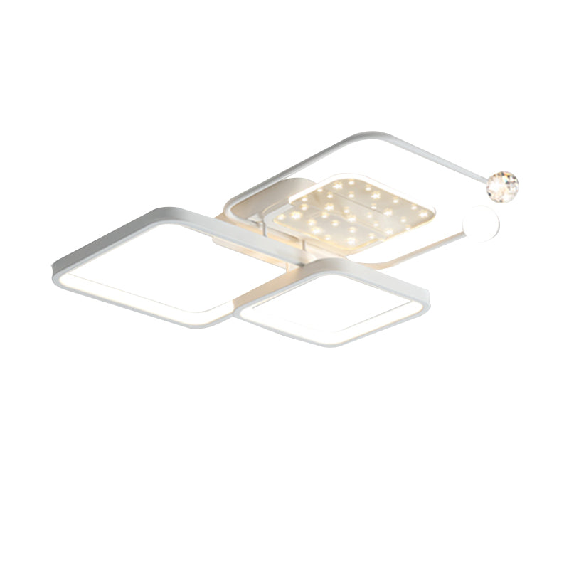Metal Modern Flush Mount Geometric Shape Ceiling Lamp with Acrylic Shade for Bedroom