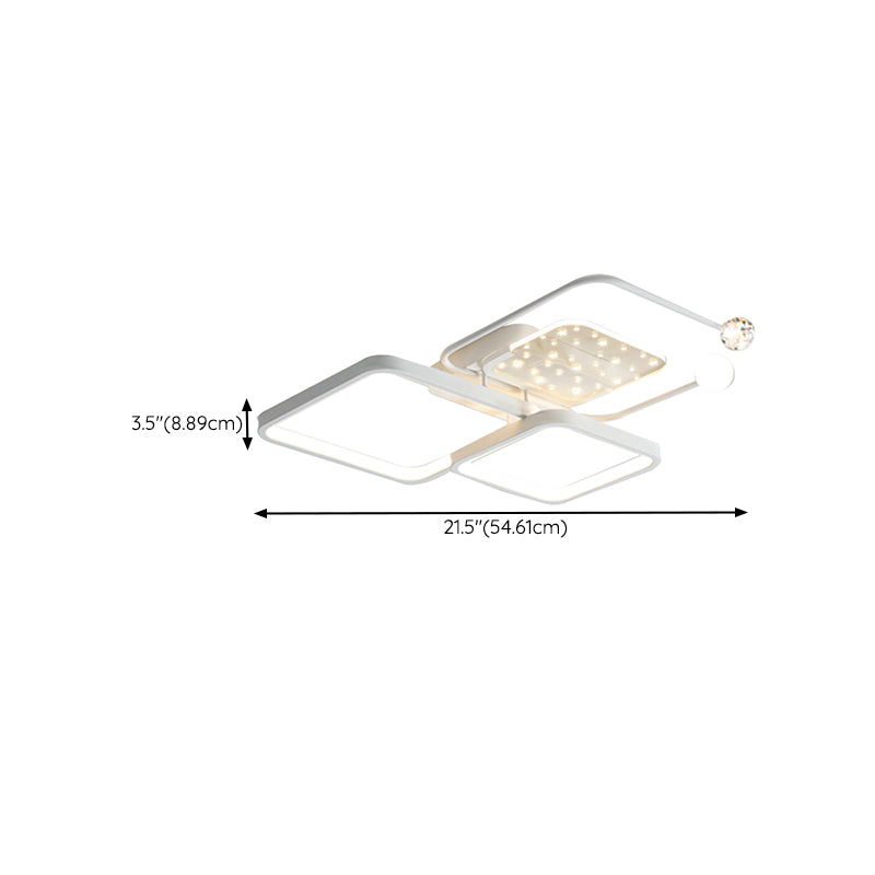 Metal Modern Flush Mount Geometric Shape Ceiling Lamp with Acrylic Shade for Bedroom
