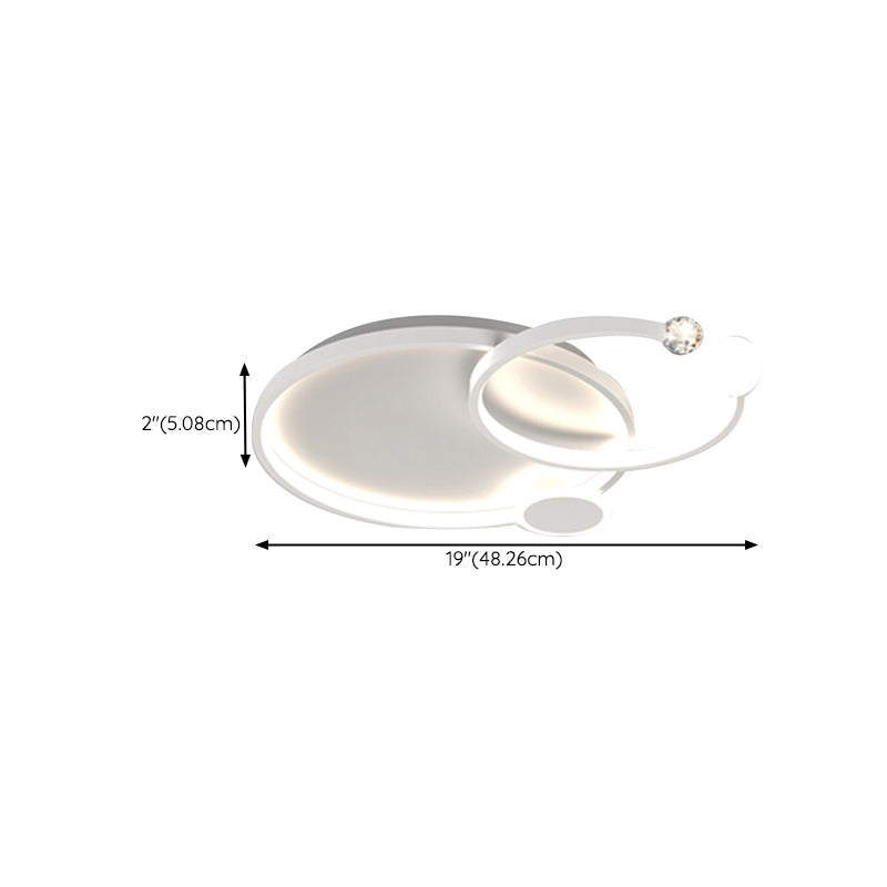 Metal Modern Flush Mount Geometric Shape Ceiling Lamp with Acrylic Shade for Bedroom