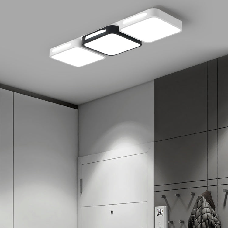 LED Modern Metal Flush Mount Square Shape Ceiling Lamp with Acrylic Shade for Living Room