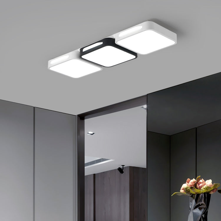 LED Modern Metal Flush Mount Square Shape Ceiling Lamp with Acrylic Shade for Living Room