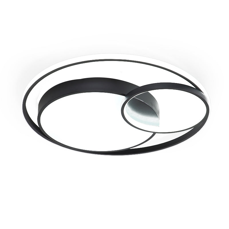 LED Modern Metal Flush Mount Geometric Shape Ceiling Light with PVC Shade for Living Room