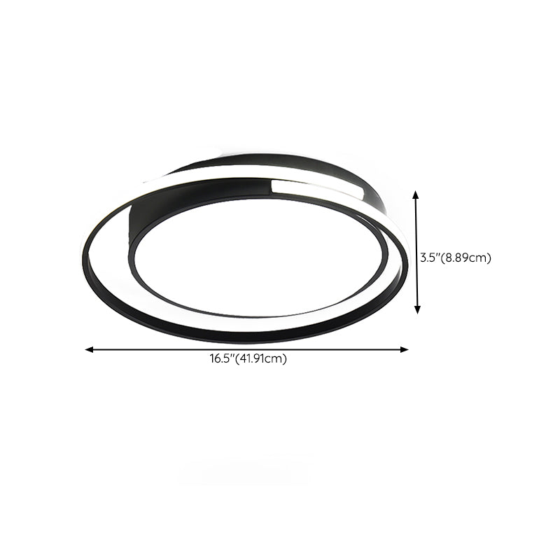 LED Modern Metal Flush Mount Geometric Shape Ceiling Light with PVC Shade for Living Room