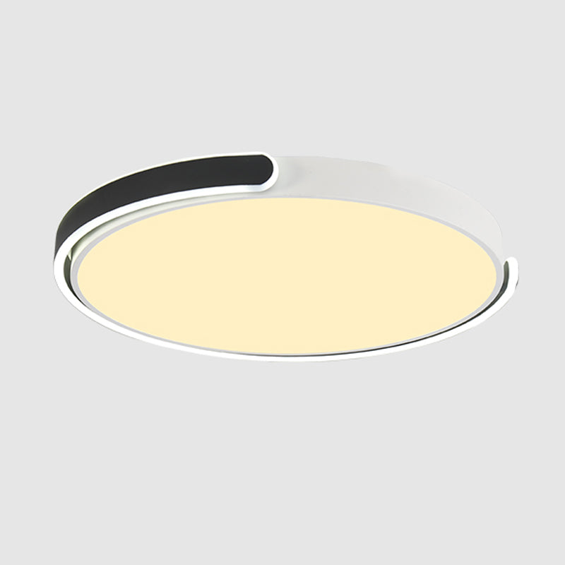 Modern Metal LED Flush Mount Circle Shape Ceiling Lamp with Acrylic Shade for Living Room