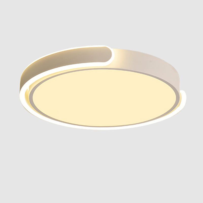 Modern Metal LED Flush Mount Circle Shape Ceiling Lamp with Acrylic Shade for Living Room